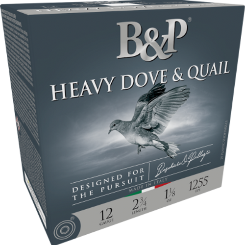 B&P Heavy Dove & Quail 12 Gauge 2.75" 1-1/8oz #9 Shot 25/Box