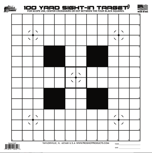 Pro-Shot SSIT12PK Sight-In Targets 14x14 Heavy Paper 100 Yard 12pk