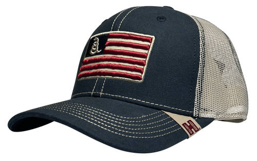 Hornady Gear 33310 Navy Trucker Hat Gadsden Flag Snapback Cap
