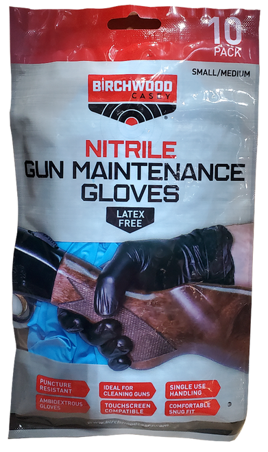 Birchwood Casey Nitrile Gloves Black Large/XL 10-Pack NGLVS-L