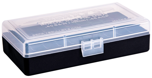 Berry's 67425 Ammo Box 40S&W/45ACP Clear/Black 50 Round Storage