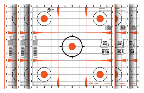 EZ-Aim 15333100 Sight-In Grid Paper 12x12 Orange Self-Adhesive 100pk