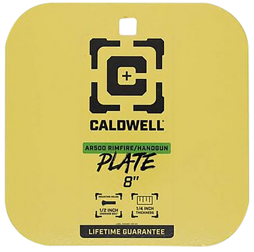 Caldwell AR500 Steel Gong Target 8" Yellow Rimfire Handgun 1/4"