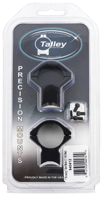 Talley 940412 Scope Mount/Ring Combo  Black Anodized Aluminum 1" Tube Browning T-Bolt Medium Rings 0 MOA                                                                                                