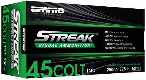 Ammo Inc Streak Visual 45 Colt 250gr TMC Green Tracer 50rd Box