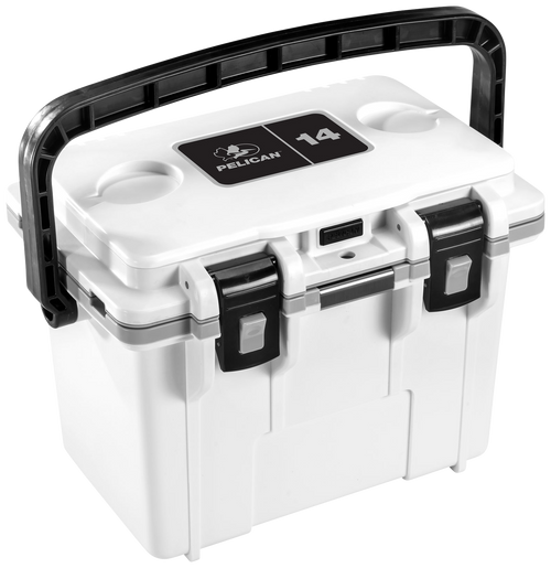 Pelican 14QT Elite Cooler White/Gray - Premium Insulated Ice Chest