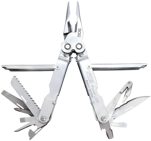 S.O.G SOG-S62N-CP PowerLock V-Cutter Polished 420 Stainless Steel 7" Long Includes Sheath                                                                                                               