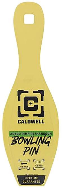 Caldwell AR500 Steel Bowling Pin Target 1/4" Thick Yellow Rimfire