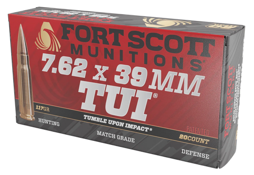 Fort Scott Munitions 7.62x39mm 117gr TUI Solid Copper Rifle Ammo