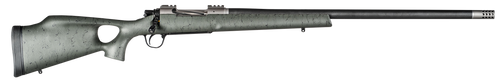 Christensen Arms CA10269815322 Summit TI  Full Size 28 Nosler 3+1, 26" Natural Titanium Steel Threaded Barrel, Natural Titanium Aluminum Receiver, Green w/Black Webbing Fixed Thumbhole Stock          