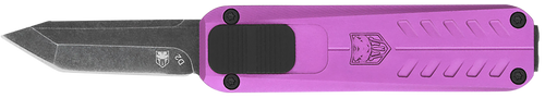 CobraTec California 929TB OTF Knife 1.75" D2 Steel Purple Handle