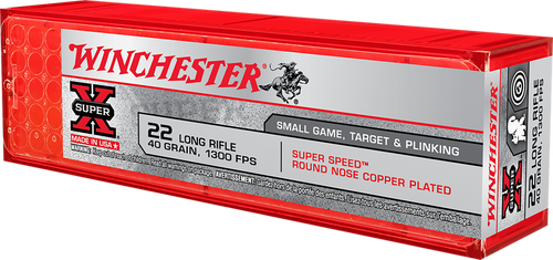 Winchester Super X 22LR 40gr Copper Plated Ammo - 100 Round Box