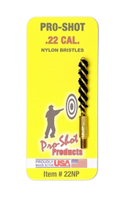 Pro-Shot 22NP Bore Brush  .22 Cal Pistol #8-32 Thread Nylon Bristles Brass Core                                                                                                                         