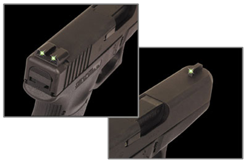 TruGlo TG231G2 Tritium  Green Tritium Front & Rear/Black Nitride Fortress Frame, Compatible w/Most Glock Except MOS 45 ACP/10mm Auto, Front Post/Rear Dovetail Mount                                    