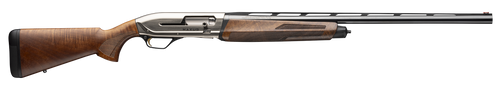 Browning 011779204 Maxus II Upland Full Size 12 Gauge Semi-Auto 3" 4, 2 3/4" Shells 28" Matte Blued Vent Rib Barrel, Satin Nickel Aluminum Receiver,  Grade I Turkish Walnut Wood Stock w/Adj Shim      