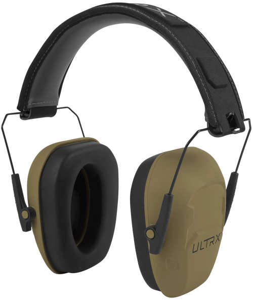 Allen Ultrax Shield Electronic Earmuffs 23dB NRR Flat Dark Earth