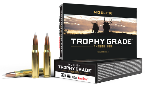 Nosler Trophy Grade 308 Winchester 165gr AccuBond Ammo - 20 Rounds