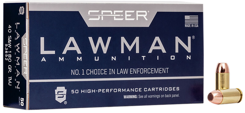 Speer Lawman 40 S&W 180gr TMJ Training Ammo - 50 Rounds