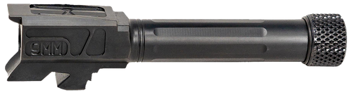 Faxon Firearms GB910N43SGQT Match Series  9mm Luger Compatible w/Glock 43/43X, Black Nitride 416R Stainless Steel, Straight Fluted/Target Crown Barrel                                                  