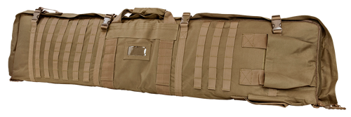 NcStar CVSM2913T VISM Deluxe Rifle Case with MOLLE Webbing, ID Window, Padding & Tan Finish Folds out to 66" L x 35" W Shooting Mat 48" L x 11" H x 1.75" D Interior Dimensions                         