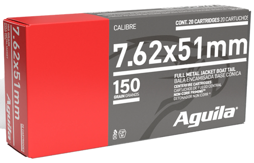 Aguila 7.62x51 NATO 150gr FMJ-BT Rifle Ammo - 20rd Box