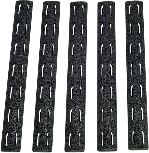 BCM KMRRPBLK5 Rail Panel Kit  AR Platform KeyMod 5.55" Black Polymer 5 Pack                                                                                                                             
