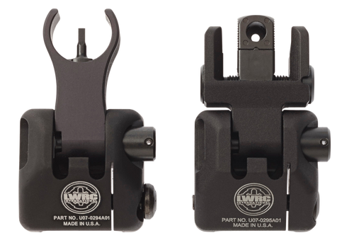 LWRC 2000065A01 Skirmish Back Up Iron Sights Set  Black Folding for AR-15                                                                                                                               