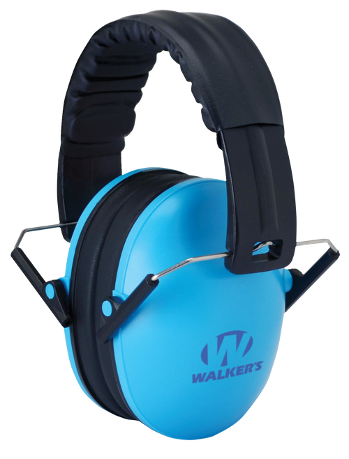 Walker's GWPFKDMBL Kids Folding Ear Muffs 23dB NRR Blue/Black
