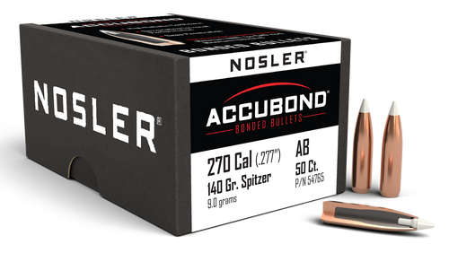 Nosler AccuBond 270 Winchester 140gr Spitzer Point Bullets 50/Box