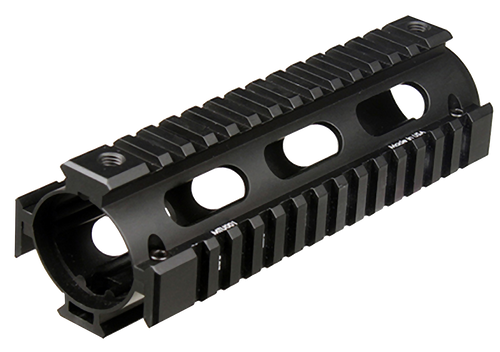 UTG Pro MTU001 Pro Quad Rail Handguard Drop-In Aluminum Black Anodized Hardcoat Picatinny Rail, For Carbine AR-15                                                                                       