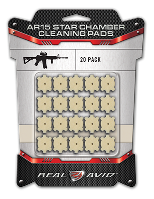 Real Avid AVAR15CP Star Chamber Cleaning Pads 223 Rem/5.56x45mm NATO Wool 20 Per Pkg                                                                                                                    