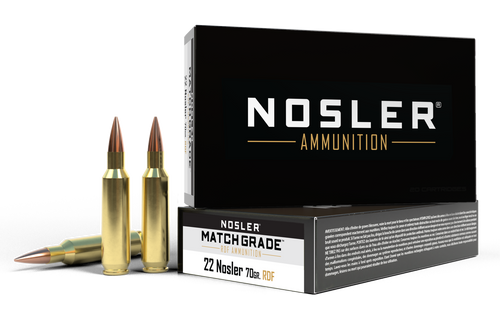 Nosler 22 Nosler 70gr RDF HPBT Match Grade Ammunition 20 Rounds