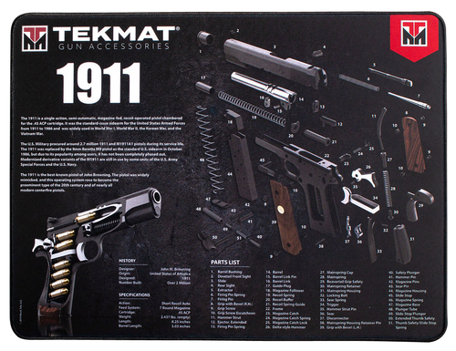 TekMat TEKR2019113D 1911 3D Ultra 20 Cleaning Mat 1911 Parts Diagram 15" x 20"                                                                                                                          