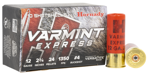 Hornady 86243 Varmint Express 12 Gauge 2.75" 4 Buck 10 Rounds