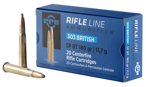PPU PP303S2 .303 British 180gr Soft Point Boat Tail Ammo 20rd Box