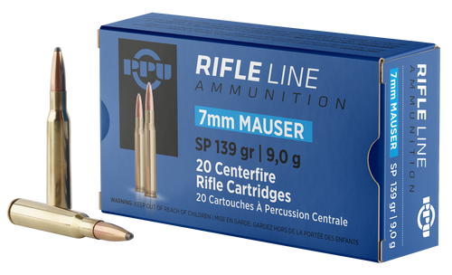 PPU PP7 Metric 7mm Mauser 139gr Soft Point Ammo 20rd Box