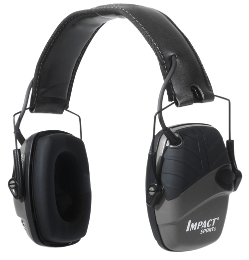 Howard Leight R02524 Impact Sport Electronic Muff 22 dB Over the Head Gray/Black Adult 1 Pair                                                                                                           