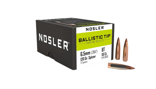 Nosler Ballistic Tip 6.5mm 120gr Spitzer Bullets - 50/Box 26120