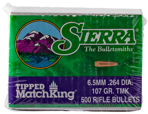 Sierra 7407C Tipped MatchKing 6.5 Creedmoor 107gr Bullets 500/Box