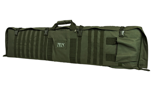 NcStar CVSM2913G VISM Deluxe Rifle Case with MOLLE Webbing, ID Window, Padding & Green Finish Folds out to 66" L x 35" W Shooting Mat 48" L x 11" H x 1.75" D Interior Dimensions                       