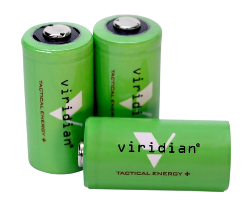 Viridian CR123A Lithium Battery 3V 1750mAh 3-Pack Green Label