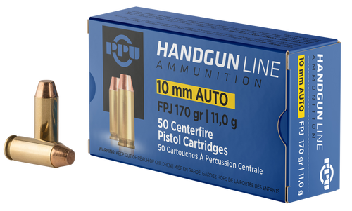 PPU PPH10F 10mm Auto 170gr Flat Point Jacketed Ammo 50rds