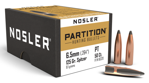 Nosler Partition 6.5 Creedmoor 125gr Spitzer Bullets 50ct Box