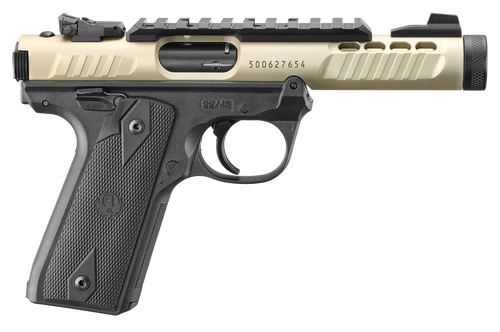 Ruger 43955 Mark IV 22/45 Lite .22 LR Champagne 4.4" Threaded 10+1