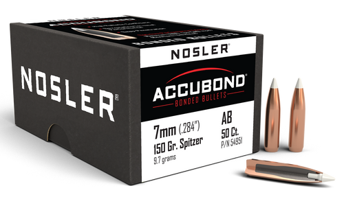 Nosler AccuBond 7mm 150gr Spitzer Point Bullets - 50 Count Box