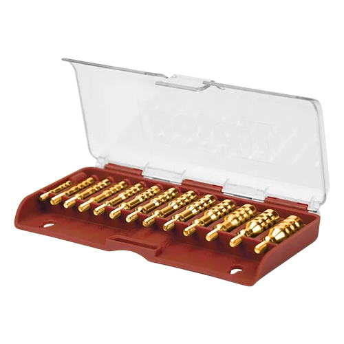 Tipton 749245 Jag Set  Multi-Caliber 8-32/5-40 Thread Brass 13 Pieces Includes Storage Box                                                                                                              