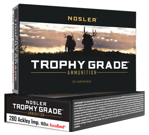 Nosler 60076 Trophy Grade 280 Ackley Improved 160gr AccuBond Ammo