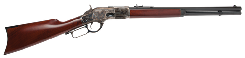Cimarron CA281 1873 Short Full Size 45 Colt (LC) 10+1, 20" Blued Octagon Steel Barrel, Color Case Hardened Steel Receiver, Wood Stock, Right Hand                                                       