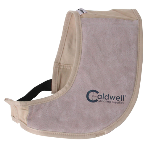 Caldwell 350010 Field Recoil Shield Tan Cloth w/Leather Pad Ambidextrous                                                                                                                                