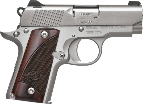 Kimber Micro Stainless .380 ACP 7+1 2.75" Rosewood Grips NS